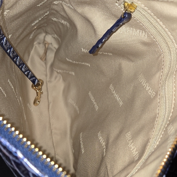 Brahmin Navy Embossed Shoulder Bag - Picture 6 of 10